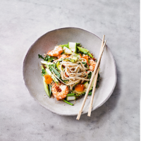 Courgette, prawn & udon salad with nuoc cham dressing 